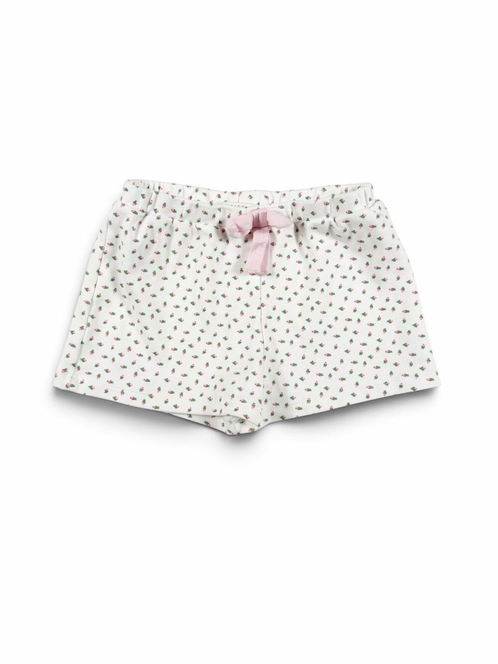 The Beaufort Bonnet Company Pima Cotton Floral Knit Shorts White Pink Size 6